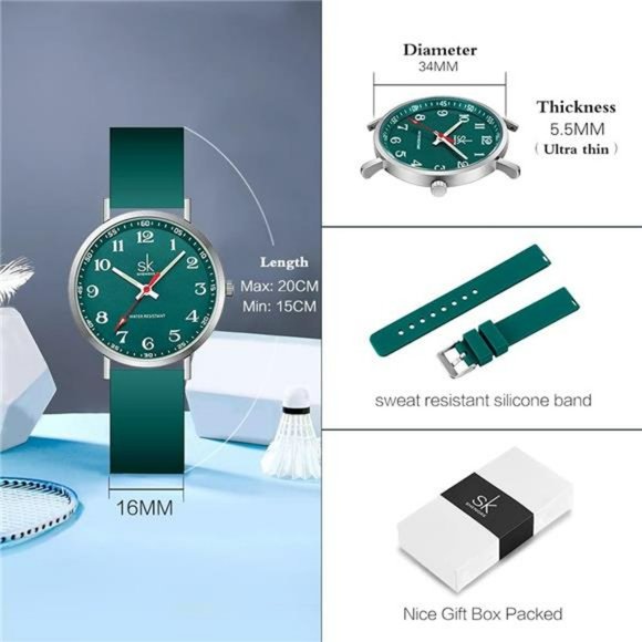 SK Ultra Thin Fashion Sport Sweatproof Women Watch, Silicone Band main image 5